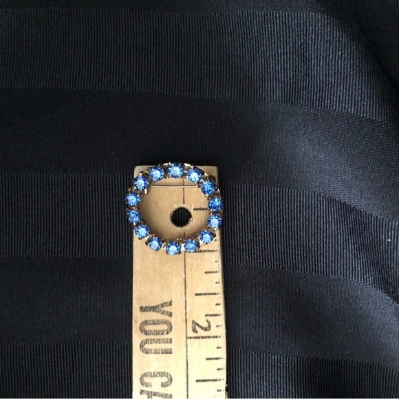 Vtg Blue Rhinestone Brooch - Picture 9 of 12